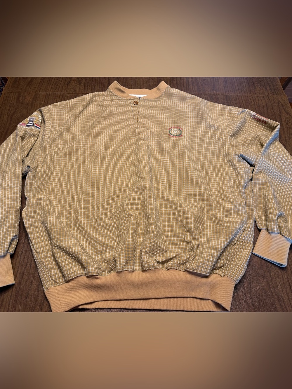 Starbus Saucon Valley CC Mens XL Tan Golf Pullover 2000 US Senior Open
